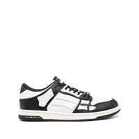 Sneakers 'Skel Top Low' White And Black Sneakers With Skeleton Patch In Leather Man Barbati
