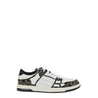 Sneakers 'Skel Top Low' Black Sneaker With Skeleton Applications And All-Over Logo Print In Leather Man Barbati