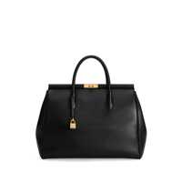 Genti de mana 'Marlene' Black Handbag With Padlock Detail And Logo Embossed On The Back In Leather Woman Femei