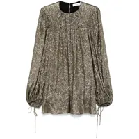Rochii Chloé Black Gold Mini Dress Femei