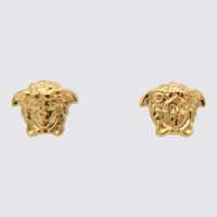 Bijuterii Versace Gold Tone Metal Medusa Button Earrings Barbati