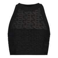 Topuri Balmain Black Viscose Top Femei