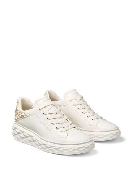 Sneakers Jimmy Choo Jimmy Choo White Leather Sneakers LATTE MIX Femei (BM 18467646) 2