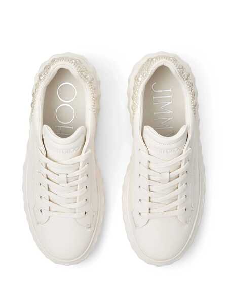 Sneakers Jimmy Choo Jimmy Choo White Leather Sneakers LATTE MIX Femei (BM 18467646) 5