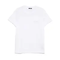 Tricouri White Crewneck T-Shirt With Logo Lettering On The Front In Cotton Man Barbati