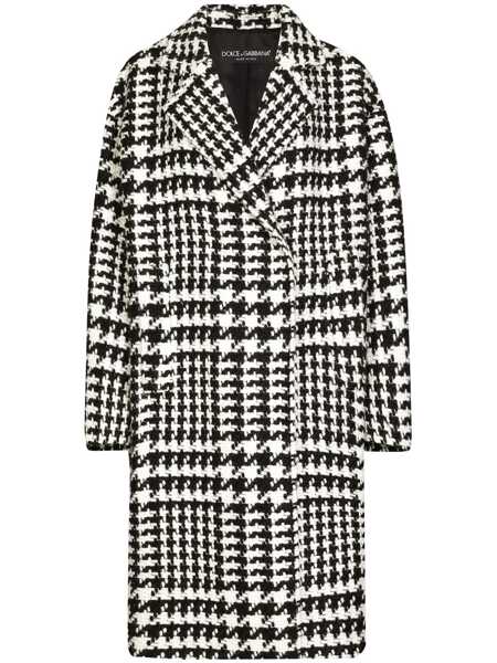 Paltoane Dolce & Gabbana Black And White Coat With All-Over Check Motiv In Wool Blend Woman Multicolor Femei (BM 18468141) 1