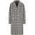 Dolce & Gabbana Black And White Coat With All-Over Check Motiv In Wool Blend Woman Multicolor