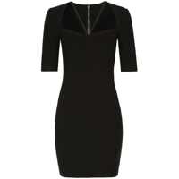 Rochii Black Mini Dress With Short Sleeves And Neckline Detail In Viscose Blend Woman Femei