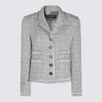 Sacouri Dolce & Gabbana Grey Cotton Blazer Femei