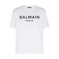 Tricouri White Crewneck T-Shirt With Contrasting Logo Lettering Print In Cotton Man Barbati