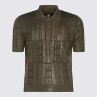 Tricouri Polo Fendi Dark Green Cotton Polo Shirt Barbati