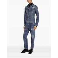 Geci Dolce & Gabbana pentru Barbati - Geci Dolce & Gabbana Blue Jacket With Classic Collar And Rips In Denim Stretch Man BLUE Barbati (BM 18469410) - B-mall.ro