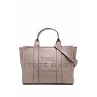 Genti de mana 'The Tote Bag Medium' Grey Shoulder Bag With Logo In Grainy Leather Woman Marc Jacobs Femei