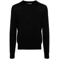 Pulovere Black Sweater With Tonal Signature Logo In Silk Man Barbati