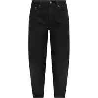 Blugi Black Pants With High Waist And Logo Patch On The Rear In Cotton Woman Femei