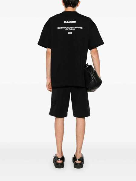 Tricouri Jil Sander Black Double-Layers T-Shirt In Cotton Man Black Barbati (BM 18471582) 2