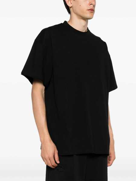 Tricouri Jil Sander Black Double-Layers T-Shirt In Cotton Man Black Barbati (BM 18471582) 4