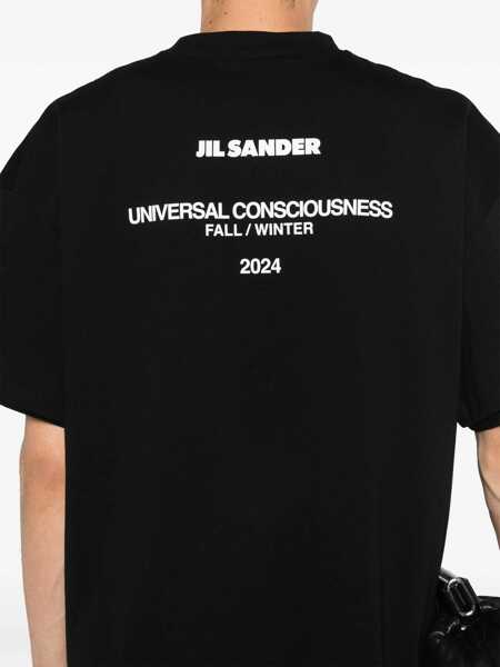 Tricouri Jil Sander Black Double-Layers T-Shirt In Cotton Man Black Barbati (BM 18471582) 5