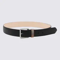 Curele Paul Smith Black Leather Signature Stripe Belt Barbati