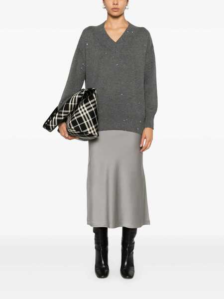 Pulovere Brunello Cucinelli Brunello Cucinelli Sequin Sweater GRAY Femei (BM 18473004) 2