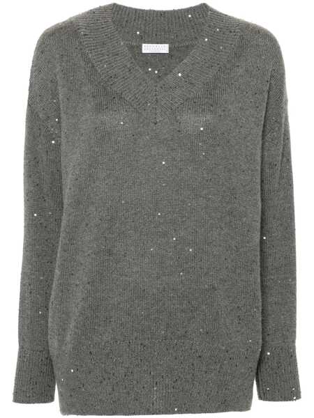Pulovere Brunello Cucinelli Brunello Cucinelli Sequin Sweater GRAY Femei (BM 18473004) 1