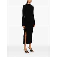 Imbracaminte Dama pagina 498 - Rochii Michael Kors Black Crewneck Midi Dress With Ruched Detail In Wool Woman Black Femei (BM 18473313) - B-mall.ro