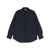 Camasi Thom Browne Oversized Blue Shirt With Patch Pockets In Polyamide Blend Man
