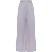 Pantaloni casual Violet Pants With Monil Detail On The Loop And Wide Leg In Cotton And Linen Blend Woman Femei