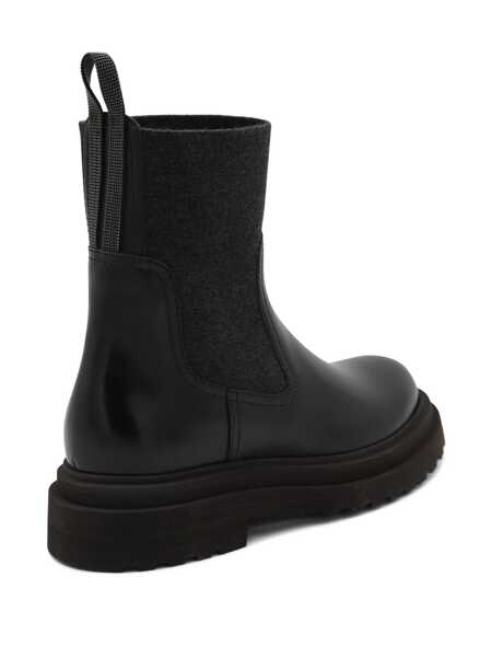 Bocanci Brunello Cucinelli Brunello Cucinelli Precious Loop Detail Ankle Boots Black Femei (BM 18474342) 3