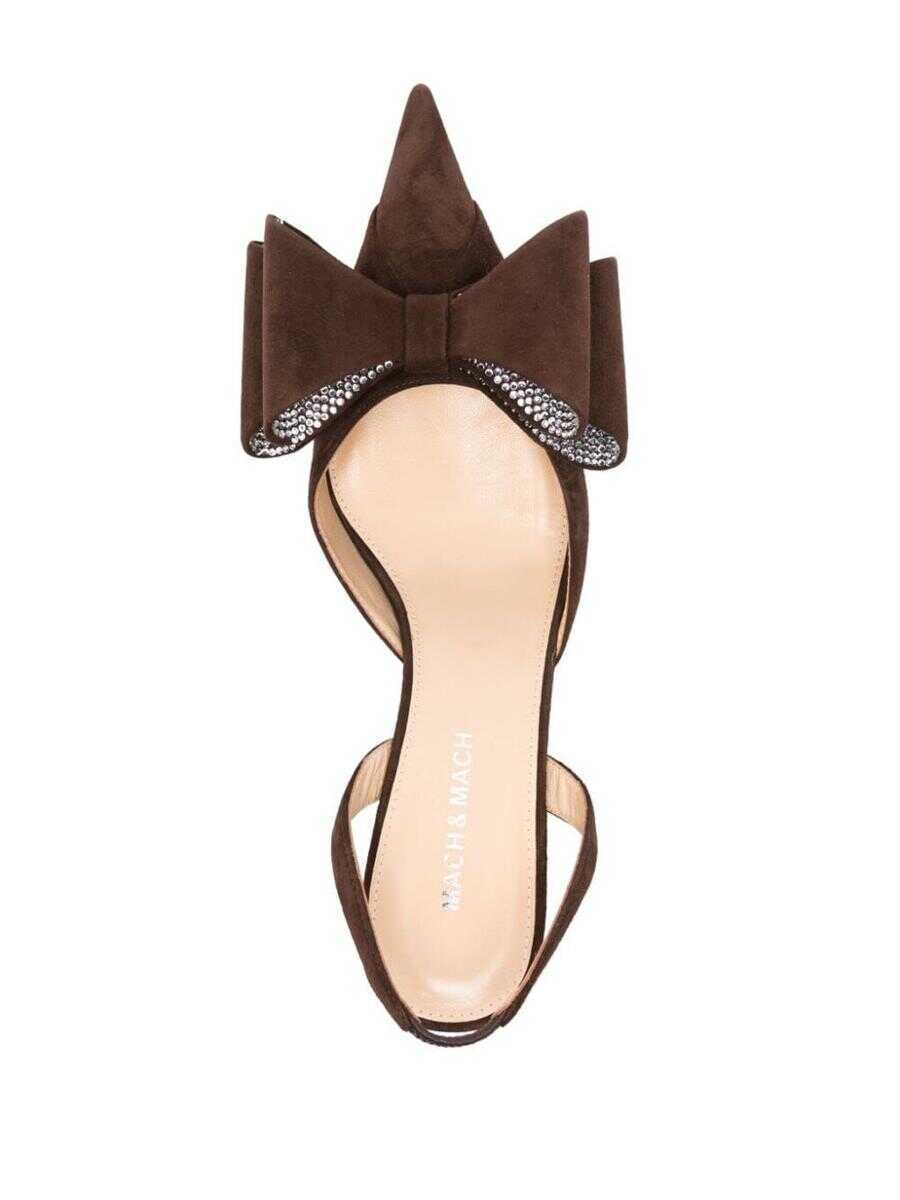 Pantofi cu toc MACH & MACH Mach & Mach Le Cadeau Kitten Heel Slingback Shoes BROWN Femei (BM 18475023) 2