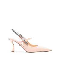 Pantofi cu toc MACH & MACH Mach & Mach Crystal Cuba Nude Patent Leather Slingback 85Mm Shoes