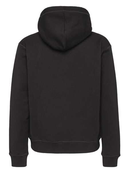Bluze de trening DSQUARED2 Black Hoodie With Drawstring Hood And Maxi Logo Print On The Front In Cotton Man Black Barbati (BM 18477063) 2