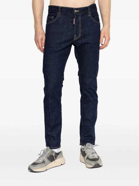 Blugi DSQUARED2 Blue Jeans With Belt Loops And Logo Patch On The Rear In Denim Man BLUE Barbati (BM 18477084) 3