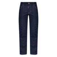 Blugi Blue Jeans With Belt Loops And Logo Patch On The Rear In Denim Man Barbati