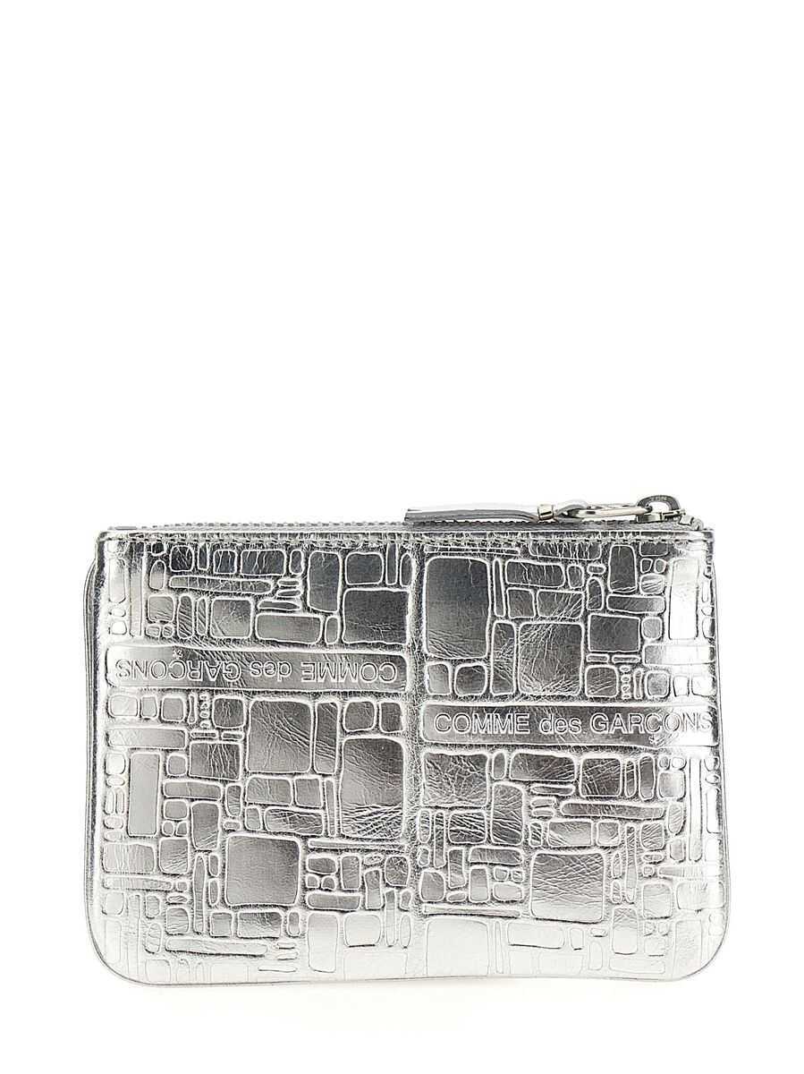 Portofele Comme des Garons Comme Des Garons Texture Leather Wallet SILVER Femei (BM 18477225) 2