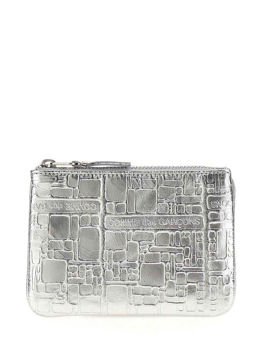 Portofele Comme des Garons Comme Des Garons Texture Leather Wallet SILVER Femei (BM 18477225) 1