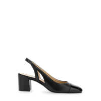 Pantofi cu toc 'Sleek' Black Slingback Pumps With Block Heel In Leather Woman Femei