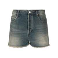 Pantaloni casual 'Lesia' Blue Shorts With Fringed Hem In Organic Cotton Blend Woman Femei