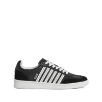 Sneakers Black Low Top Sneakers With Contrasting Striped Embellishment On The Side In Leather Woman Barbati