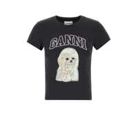 Tricouri Ganni Poodle Organic Cotton T-Shirt Femei