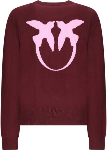 Pulovere Pinko Logo Sweater VINO/ROSA Femei (BM 18479590) 2