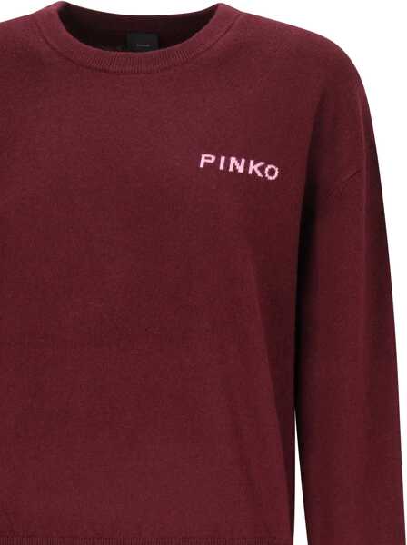 Pulovere Pinko Logo Sweater VINO/ROSA Femei (BM 18479590) 3
