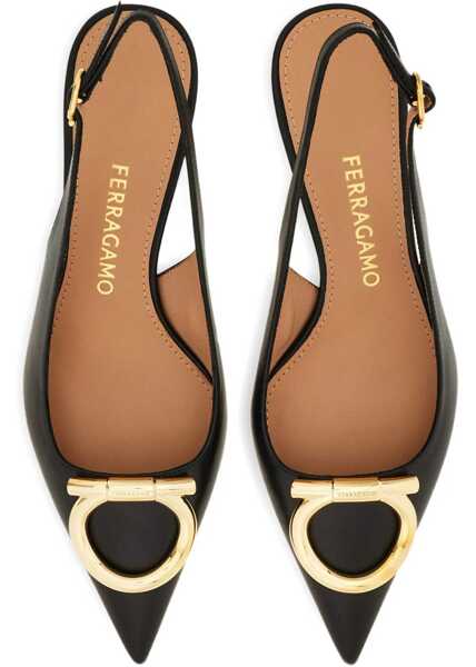 Pantofi cu toc Ferragamo Gancini Slingback Pumps NERO Femei (BM 18479626) 4