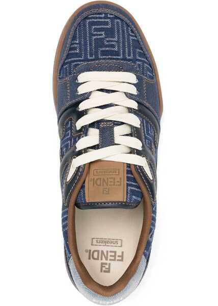 Sneakers Fendi FF Denim Sneakers STONABISS BLUGHIAC Barbati (BM 18479677) 4