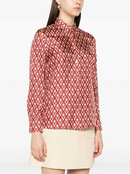 Camasi casual Valentino Garavani Toute La V Shirt ROSSO/CREMA Femei (BM 18479686) 3