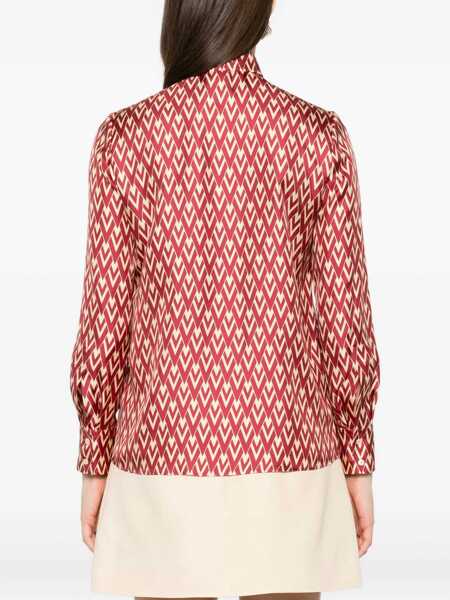 Camasi casual Valentino Garavani Toute La V Shirt ROSSO/CREMA Femei (BM 18479686) 4