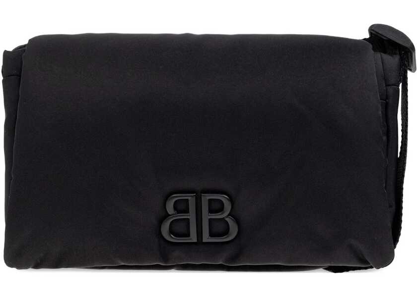 Genti de mana Balenciaga Nylon Monaco Shoulder Bag BLACK Barbati (BM 18479728) 1