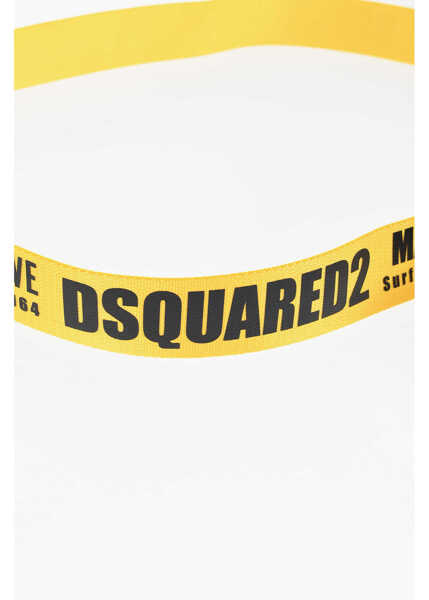 Curele DSQUARED2 Logoed Fabric Made With Love Belt With D-Ring Buckle 40Mm Yellow Barbati (BM 18480109) 3
