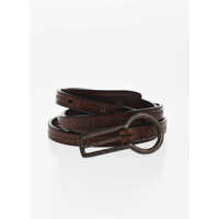Curele Solid Color Leather Skinny Belt 10Mm Barbati
