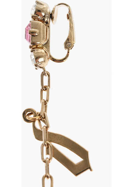Cercei DSQUARED2 Golden Effect Clip On Single Earrings With Monogram Charm Gold Femei (BM 18480148) 2